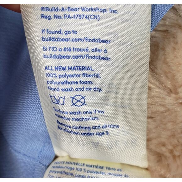 Built A Bear Workshop Cream Teddy Bear Plush with Police Uniform 17'' - Picture 7 of 12